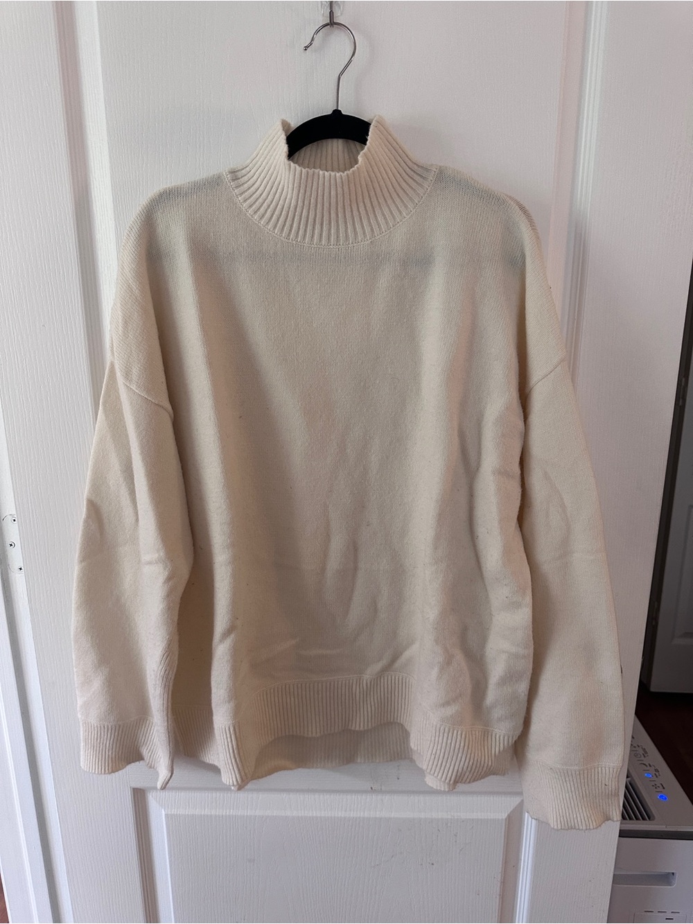 Because of Alice Cream Mock Neck Sweater
